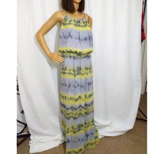 Betsey Johnson Yellow & Gray Maxi Dress - Size 12